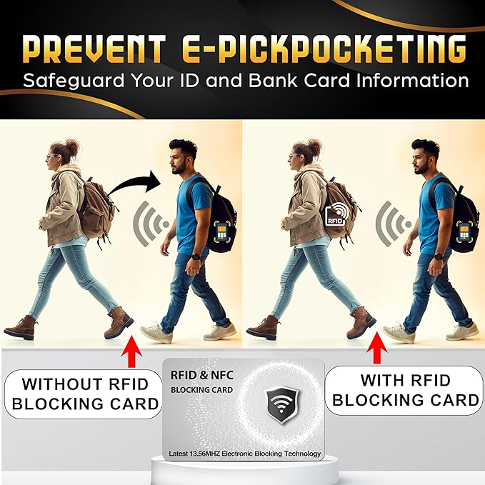 SaiTech IT 5 Pack RFID Blocking Cards Protect Your Entire Wallet, Purse, and Cards from NFC Contactless Theft Wallet for Men & Women - Silver (5 Pcs Silver)