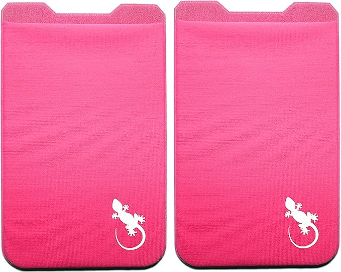 Phone Wallet - Adhesive Card Holder - Cell Phone Pouch - Stick on Lycra Pocket by Gecko - Carry Credit Cards and Cash