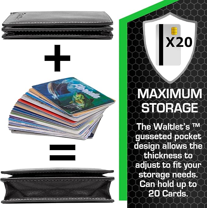 ID Stronghold Waltlet - RFID Blocking Bifold Wallet for Men with Magnetic Clasp - Black