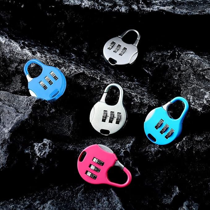 Moxweyeni 10 Pcs Digit Combinations Padlock Safe Cipher Lock Mini Combination Resettable Number for Suitcases Luggage Briefcases Computer Bags(Cute Style,Multicolor)
