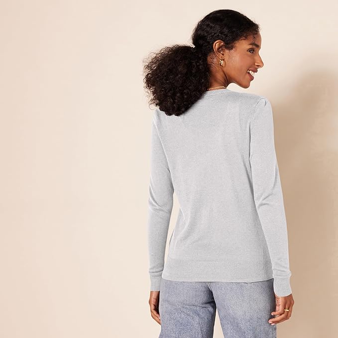 Amazon Essentials Women's Lightweight Crewneck Cardigan Sweater (Available in Plus Size)