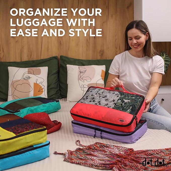 Large Packing Cubes for Travel - 10pc Packing Cubes for Suitcases - Lightweight Luggage Organizer Bags (Non-Compression)