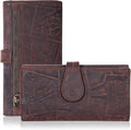 Real Leather Women Wallet Leather with RFID Blocking -Trifold Card Holder Designer Ladies Clutch with ID Window Wallets