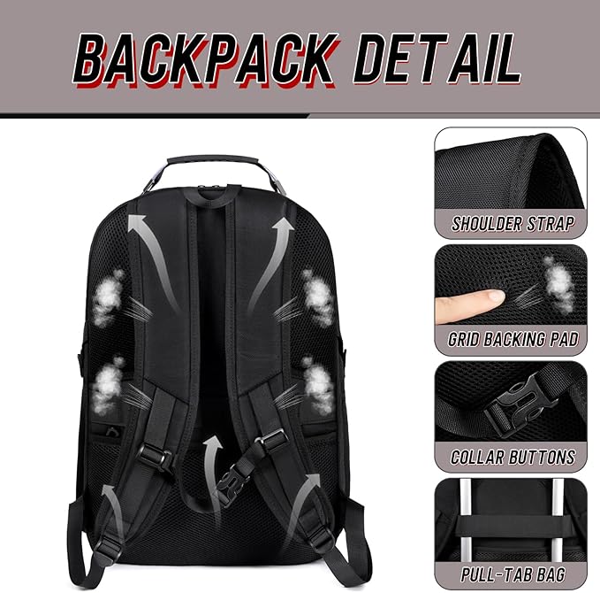Z-MGKISS 18.4 Large Travel Backpack, USB Computer Bagpack Fits 18.4 Inch Laptop, Business Backpack for Men, TSA Flight Approved, Laptop Backpacks, Grey