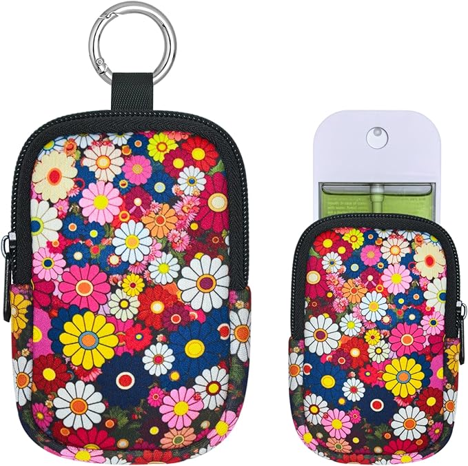 Neoprene Hand Sanitizer Holder Compatible with Touchland, Shockproof Protective Sleeve with Zipper & Snap Hook, Travel Case