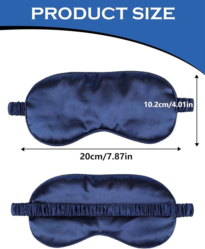 Pack of 2 Sleep Masks for Men and Women, Light Blocking Sleeping Mask with Adjustable Strap, Comfortable Soft Blindfold Ideal for Travel, Aeroplane Nap