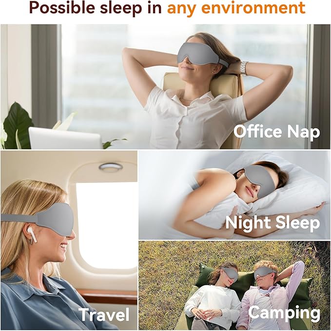 EVA BELLE Sleep Mask, Light Blocking Eye Sleeping Mask for Women Men, Adjustable 3D Memory Foam, Adjustable