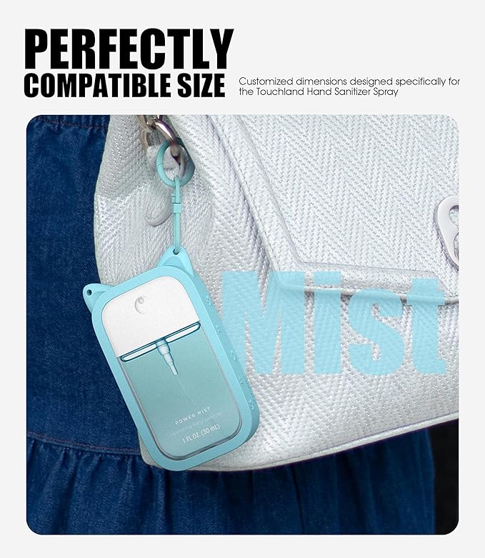 Sonnorel Silicone Case Compatible with Touchland Hand Sanitizer Spray (Fit for 1 FL OZ/30 mL Ver), Portable keychain