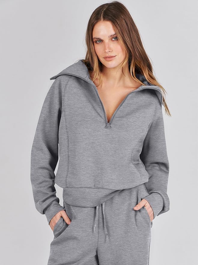 ANRABESS Women 2 Piece Outfits 2025 Fall Fashion Airport Wide Leg Pants Lounge Set Leisure Travel Vacation Clothes Sweatsuits