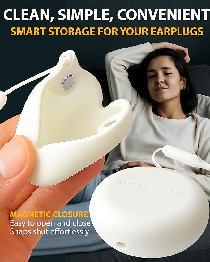 Ear Plugs for Sleeping Noise Cancelling, Soft Reusable Silicone Hearing Protection Earplugs for Sleep, Noise Sensitivity, Concerts, Work, Study, Ergonomic Design with Storage Case - Green