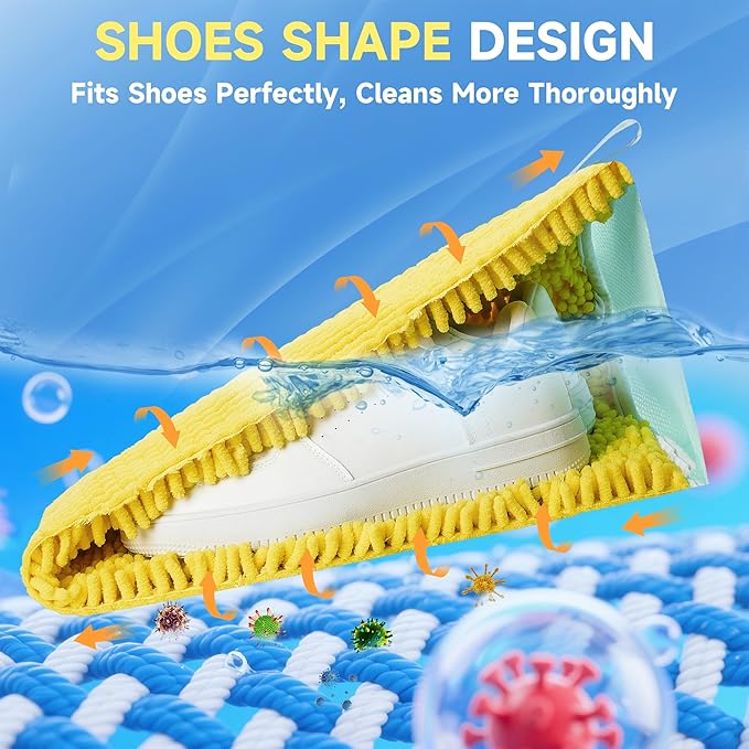 ShoeShaped Shoe Washing Machine Bag for Washer and Dryer, 2Pack, Reusable Laundry Shoe Bag, Shoe Cleaning Bags for Sneakers, Tennis and Various Shoes Types With Self-locking Zipper