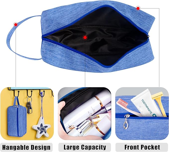 Toiletry Bag, Large Capacity Travel Bag for Toiletries, Waterproof Oxford Fabric Toiletry Organizer for Travel, Business Trips and Daily Use, Travel Essentials for Men or Women (Light Blue)