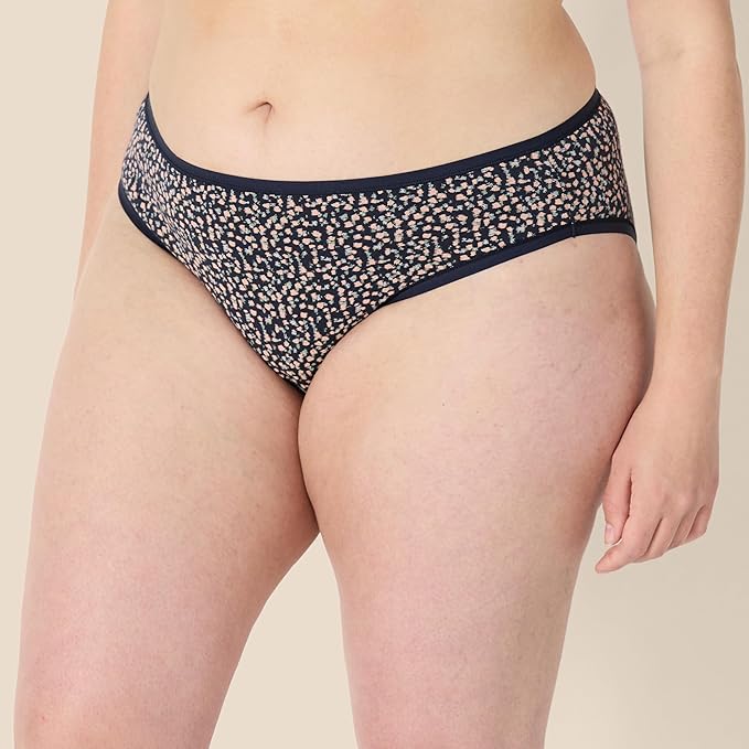 Amazon Essentials Women's Breathable Cotton Bikini Brief Underwear with Full Coverage, Multipacks