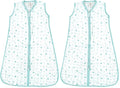 Luvable Friends Unisex Baby Sleeveless Muslin Cotton Sleeping Bag, Sack, Blanket, Stars Muslin, 0-6 Months (Pack of 2)
