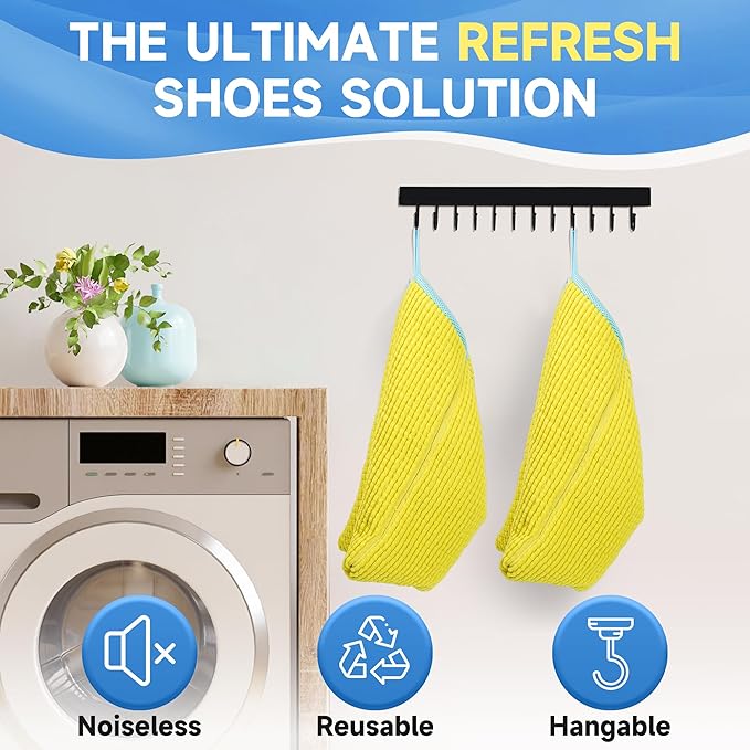ShoeShaped Shoe Washing Machine Bag for Washer and Dryer, 2Pack, Reusable Laundry Shoe Bag, Shoe Cleaning Bags for Sneakers, Tennis and Various Shoes Types With Self-locking Zipper