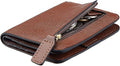 Toughergun Women’s Small Slim Leather Wallet with RFID Protection, Compact Bifold Mini Purse with Clear ID Window