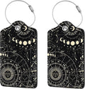 2 Pcs Luggage Tags for Suitcase, Cute Unique PU Leather Travel Bag Tag with Privacy Cover ID Label Address Card and Durable Metal Ring Suitable for Men Women Children Backpack,Cosmic Constellation