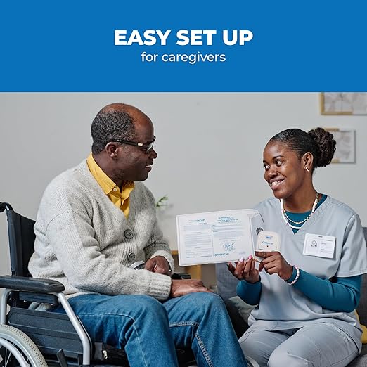 Patient Aid Chair Alarm with 10" x 15" Motion Sensor Pad and Wired Device with Rubber Casing, Ring Sound and Mounting Options, AC Adapter and Battery Powered Wandering and Fall Prevention for Elderly