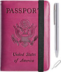 Passport Holder Cover Wallet Travel Essentials RFID Blocking Leather Card Case International Must Haves Travel Accessories for Women Men(113#Purple)