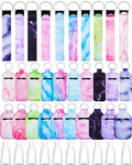 Geiserailie 40 Pcs Hand Sanitizer Keychain Holder Set Travel Bottle Holder Lipstick Case Wristlet Keychain for Women(Boho)