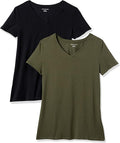Amazon Essentials Women's Regular-Fit Short-Sleeve T-Shirt (Crewneck and V-Neck Options), Multipacks
