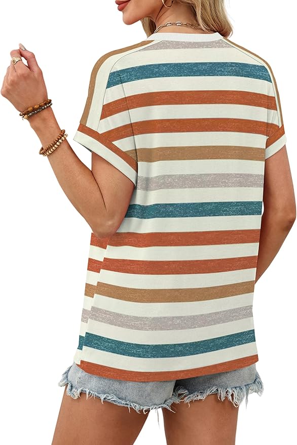 WIHOLL Womens Tops Short Sleeve Shirts Summer Outfits 2026 Spring Dressy Casual Clothes Clothing