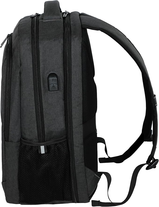 Lenovo B325 Laptop Backpack 35L – Anti-Theft, Water-Resistant, USB Charging Port, Fits 16-Inch Laptops, 2 Compartments, Luggage Strap, Travel Backpack for Work, School, Men & Women, Black