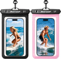 Hiearcool Universal Waterproof Case, Waterproof Phone Pouch Compatible for iPhone 17 16 15 14 13 Pro Max XS Plus Samsung Galaxy S22 Cellphone Up to 8.9", IPX8 Cellphone Beach Bag for Travel - 2 Pack