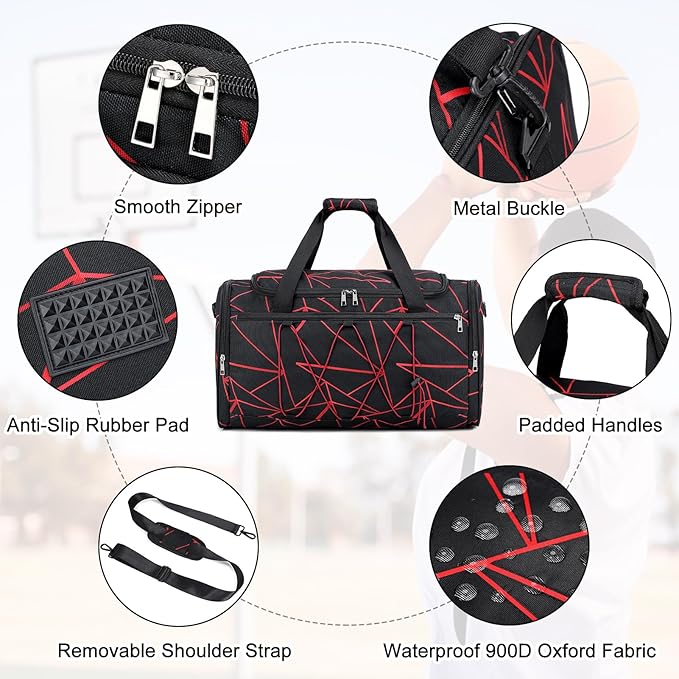 Scothen Sneaker Bag for Travel, Outdoor Sports Gym Bag Shoe Bags for 4 Pairs of Sneakers up to Size 14, Travel Duffel Bags with 3 Adjustable Dividers & Shoulder Strap, Sneakerhead Gift