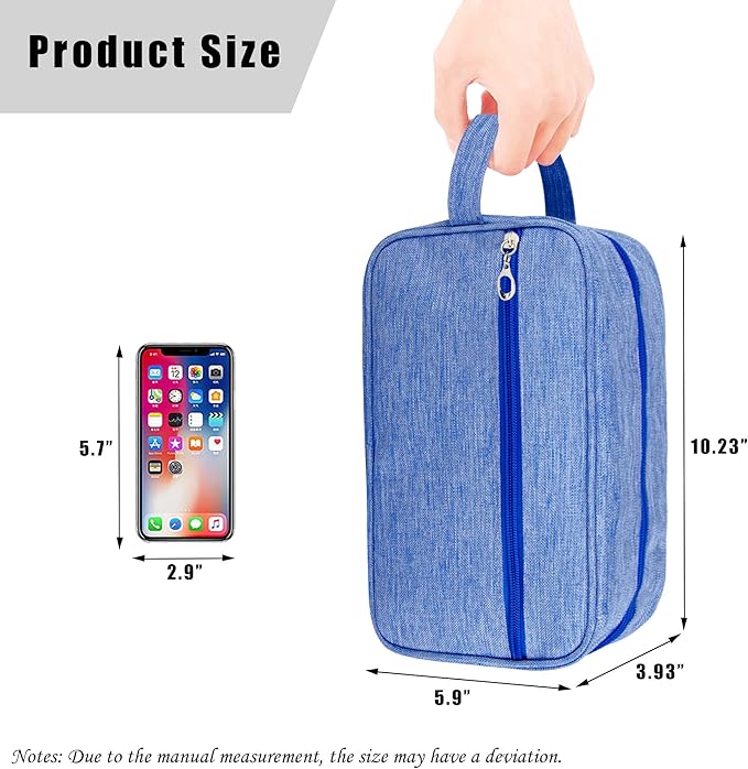 Toiletry Bag, Large Capacity Travel Bag for Toiletries, Waterproof Oxford Fabric Toiletry Organizer for Travel, Business Trips and Daily Use, Travel Essentials for Men or Women (Light Blue)
