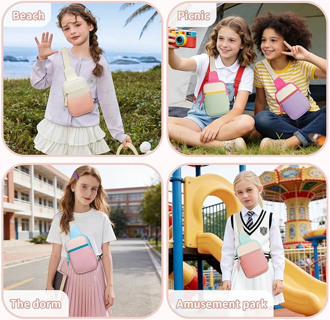 Mothers Day Gifts for Daughter, Birthday Graduation Gifts for 8 9 10 11 12 Year Old Teens Girls Her,Fanny Pack Sling Crossbody Bag Belt Bags Purse, Preppy Teen Girl Gift Trendy Stuff Travel Essentials