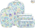 Bumkins Packing Cubes and TSA Approved Pouches for Travel Bag, Organize Luggage with Compression Bags, Essential Traveling Accessories to Pack Clothes, Toiletries, Carryon Suitcase, 5-pc Disney Stitch