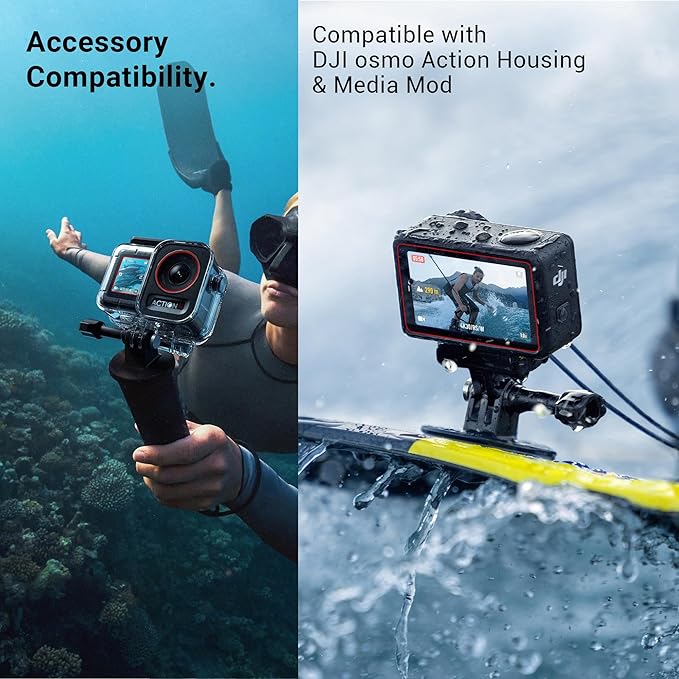 CYNOVA DJI Osmo Action 5 Pro Accessories Kit, Include DJI Osmo Action 5 Case, Action 5 Pro Screen Protector and Silicone Lens Cap, Anti-Scratch, Anti-Collision, Anti-Dust, All-Round Protection