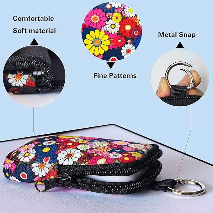 Neoprene Hand Sanitizer Holder Compatible with Touchland, Shockproof Protective Sleeve with Zipper & Snap Hook, Travel Case