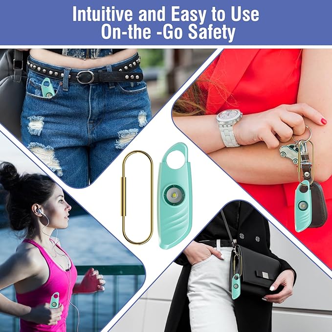 Safe Sound Personal Alarm, 2 Pack 140db Siren, Strobe Light Key Chain, Safety Devices for Women, Men, Children, Elderly