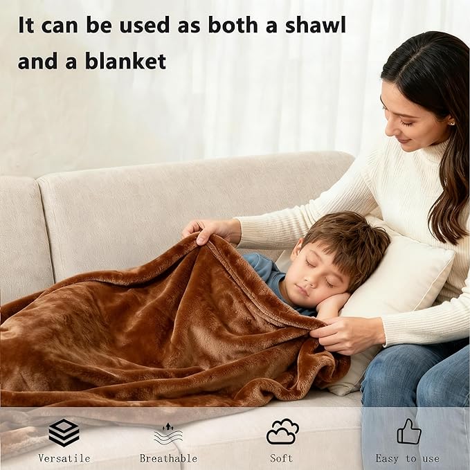 SNZ Wearable Blanket for Womens and Mens, Comfy Flannel Poncho, Snuggie Warm Shawl Wraps for Women, Birthday Gift Ideas