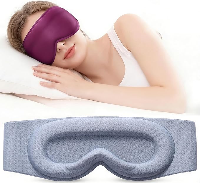 Weighted Sleep Mask 100% Blackout: 3D Contoured Eye Mask for Night Shift Nurses - Full Coverage Eye Cover with Soft Fabric for Daytime Nap, Bedroom and Break Room Use, Recovery and Relaxation