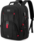 LOVEVOOK 17 Inch Laptop Backpack for Men Women, Waterproof Anti-Theft Travel Backpack with USB Charging Port & Lock Black