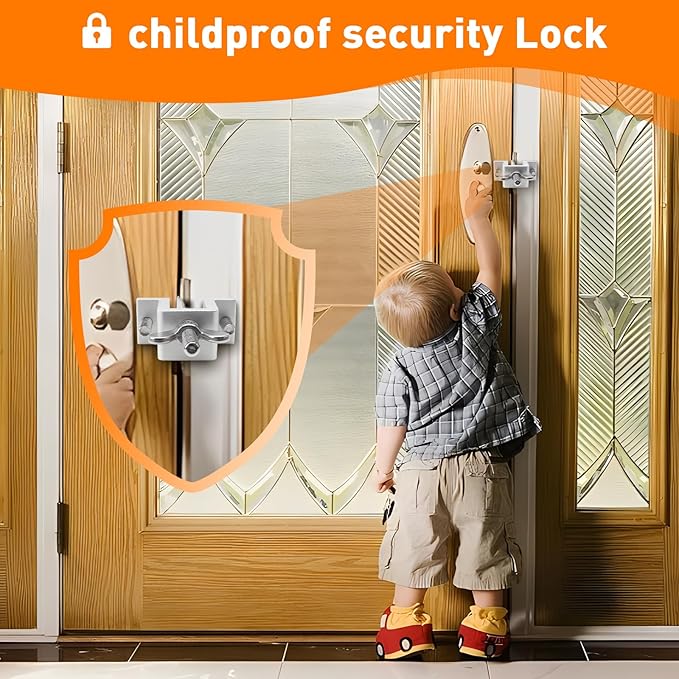 HOWDIA Portable Door Lock Dual Nut Adjustment, Thickened Body Hotel Door Locks for Travelers Security, Home Door Safety Locks from Inside for Additional Privacy