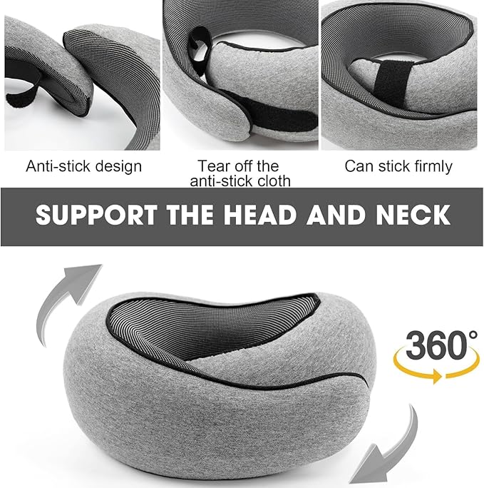 Travel Neck Pillows for Airplanes 2026 New Travel Pillow Neck Travel Pillow Memory Foam Airplane Pillow for Offices and Cars(Dark Blue)