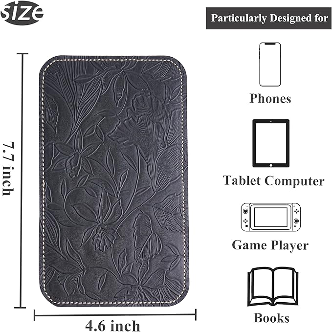 Airplane Travel Essentials for Flying Flex Flap Cell Phone Holder & Flexible Tablet Stand for Desk, Bed, Treadmill, Home & in-Flight Airplane Travel Accessories(1-Carved Black)