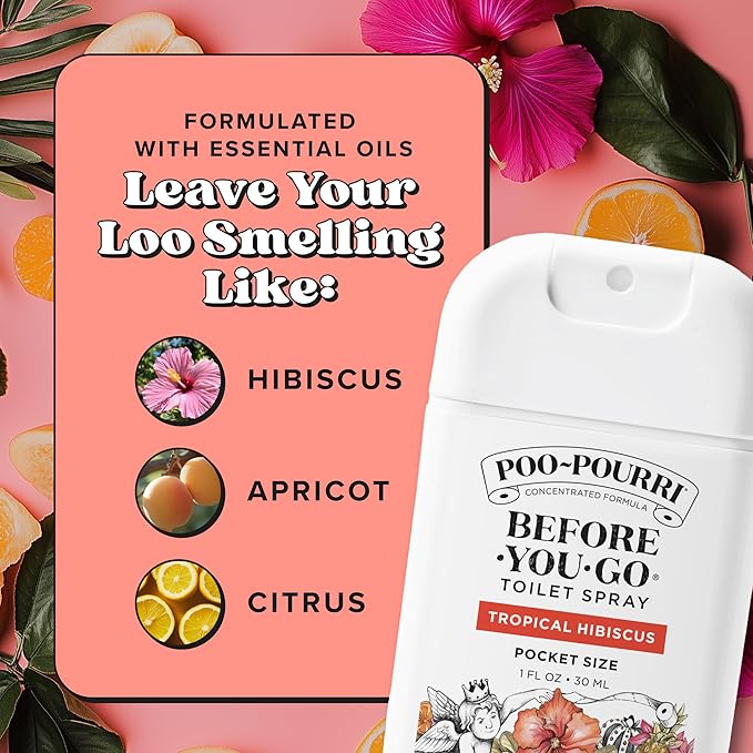 Poo-Pourri Before-You-Go Pocket Toilet Spray, Travel Essentials, 1 Fl Oz, Spring Variety 3 Pack, Each Up to 50 Uses, On-The-Go Bathroom Odor Deodorizer with Essential Oils, TSA Approved Size, 3 Scents