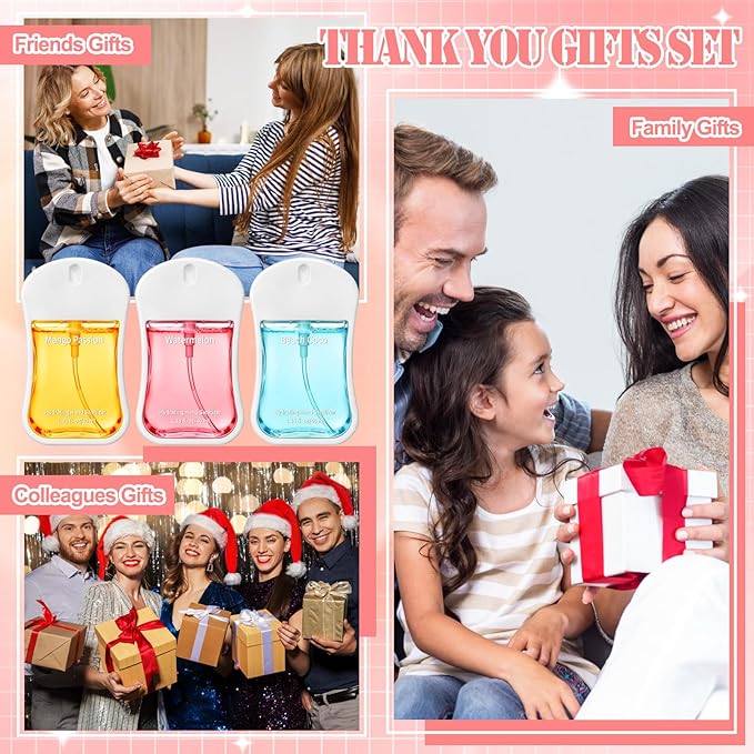 3 Pcs Power Mist Hydrating Hand Sanitizer Spray Bulk Travel Size Hand Sanitizer Pocket 1.35 Fl. oz Gourd Shape Spray White Bottle for Daily Use Women Men Nurse Employee Teacher Holiday Gifts