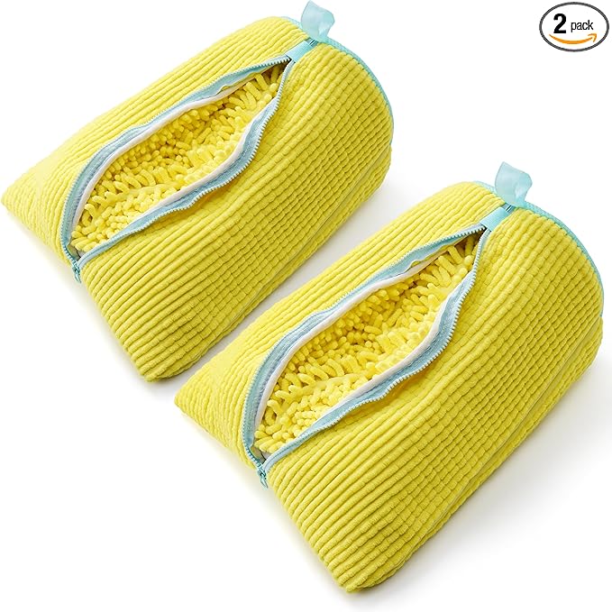 ShoeShaped Shoe Washing Machine Bag for Washer and Dryer, 2Pack, Reusable Laundry Shoe Bag, Shoe Cleaning Bags for Sneakers, Tennis and Various Shoes Types With Self-locking Zipper