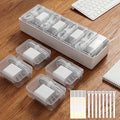 8 Individual Cable Organizer Boxes With Base, Cord Storage Organizer With Labels And Cable Straps For Charging Cables, Adapters, Earphones And Small Electronic Accessories