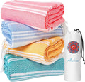Antfuny 4 Packs Turkish Beach Towels Oversized Swim Set Bulk Quick Dry Bath Pool Sand Free Extra Large XL Big Blanket Adult Travel Essentials Cruise Accessories Must Have Clearance Vacation Stuff