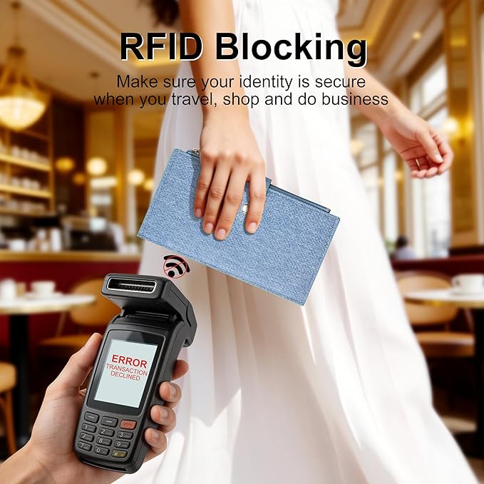 Travelambo Leather Wallets for Women Slim RFID Blocking Bifold Credit Card Holder Wallet