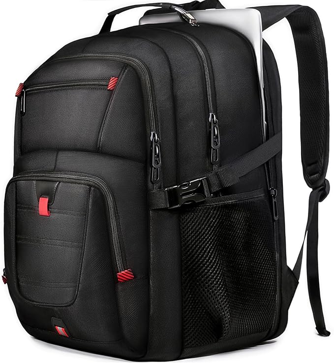 Z-MGKISS 18.4 Large Travel Backpack, USB Computer Bagpack Fits 18.4 Inch Laptop, Business Backpack for Men, TSA Flight Approved, Laptop Backpacks, Black