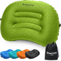 Inflatable Camping Pillow, Travel Blow Up Air Pillow, Neck Lumbar Support Ultralight Compact Pillow for Outdoor Hiking Backpacking Car Beach Airplane Sleeping Essentials, Green