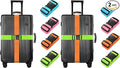 BILIONE 8 Pack Luggage Straps 79" Long Belts Keep Suitcase Secure While Traveling, TSA Approved Add a Bag Premium Accessory for Travel Bag Closure (Blue+Orange+Rose Pink+Green)